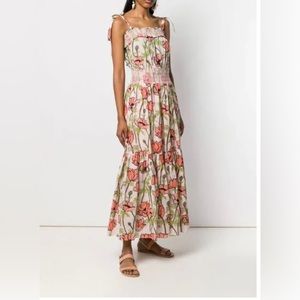 Tory Burch Pink Floral Maxi Dress Sz Small